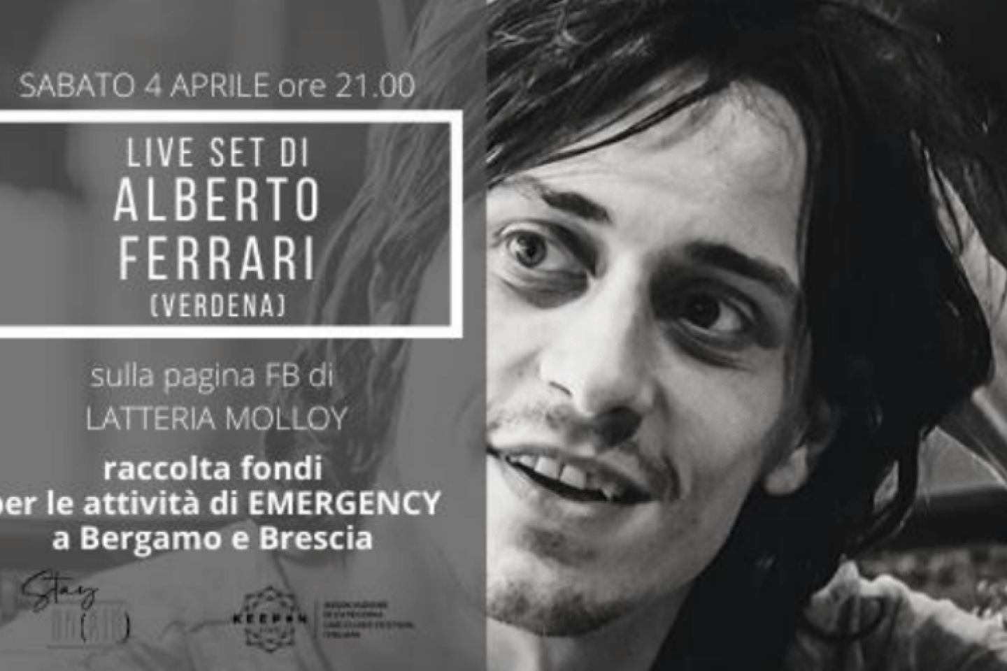 ALBERTO FERRARI (Verdena) • SABATO 4 APRILE alle ore 21.00 Live set dalla pagina Facebook di LATTERIA MOLLOY 1 ALBERTO FERRARI (Verdena) • SABATO 4 APRILE alle ore 21.00 Live set dalla pagina Facebook di LATTERIA MOLLOY